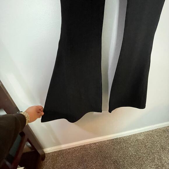 NWT Popflex Crisscross Hourglass Bell Bottom SZ LARGE TALL Pockets Black 34" NEW - Picture 9 of 11